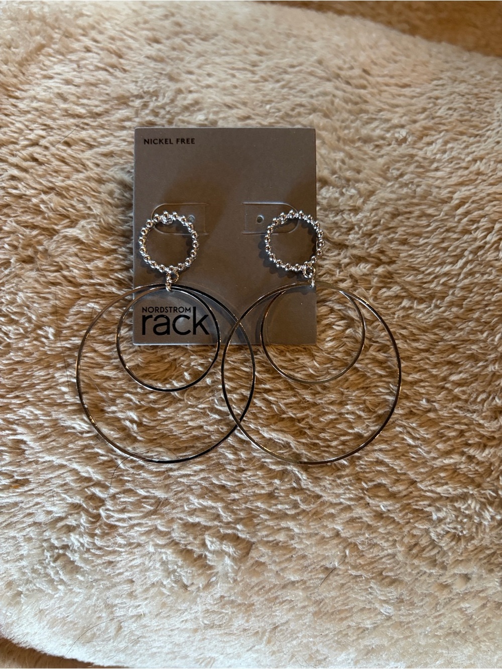 Nordstrom rack statement earrings in silver tone